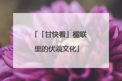 「甘快看」楹联里的伏羲文化