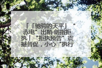 「驰骋的天平」“赤电”出鞘·剑指拒执︱“拒执预告”震撼督促，小心“执行”变“执刑”