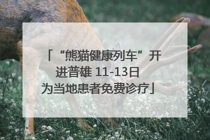 “熊猫健康列车”开进普雄 11-13日为当地患者免费诊疗
