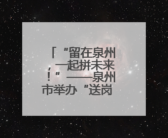 “留在泉州，一起拼未来！”——泉州市举办“送岗留才”活动