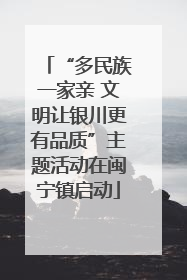 “多民族一家亲 文明让银川更有品质”主题活动在闽宁镇启动