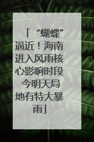 “蝴蝶”逼近！海南进入风雨核心影响时段 今明天局地有特大暴雨