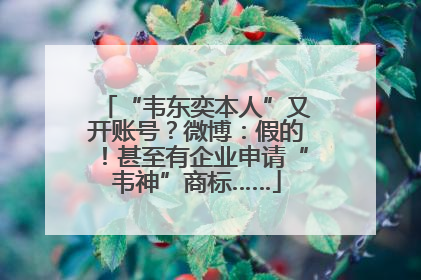 “韦东奕本人”又开账号？微博：假的！甚至有企业申请“韦神”商标……