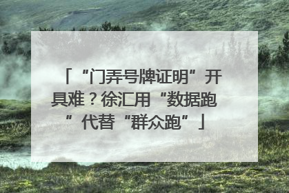“门弄号牌证明”开具难?徐汇用“数据跑”代替“群众跑”