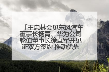 王忠林会见东风汽车董事长杨青、华为公司轮值董事长徐直军并见证双方签约 推动优势互补 实现共赢发展