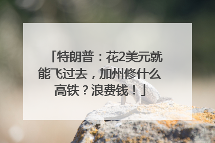 特朗普：花2美元就能飞过去，加州修什么高铁？浪费钱！