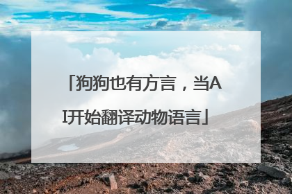 狗狗也有方言，当AI开始翻译动物语言