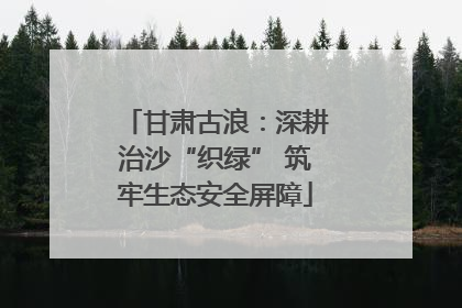 甘肃古浪：深耕治沙“织绿” 筑牢生态安全屏障