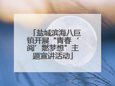 盐城滨海八巨镇开展“青春‘阅’燃梦想”主题宣讲活动