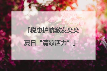 税惠护航激发炎炎夏日“清凉活力”