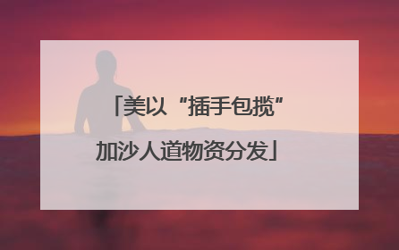 美以“插手包揽”加沙人道物资分发