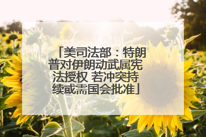 美司法部：特朗普对伊朗动武属宪法授权 若冲突持续或需国会批准