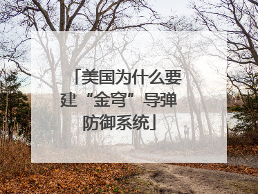 美国为什么要建“金穹”导弹防御系统