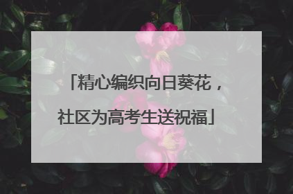精心编织向日葵花，社区为高考生送祝福