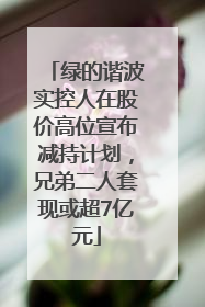 绿的谐波实控人在股价高位宣布减持计划，兄弟二人套现或超7亿元