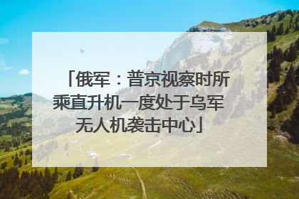俄军：普京视察时所乘直升机一度处于乌军无人机袭击中心