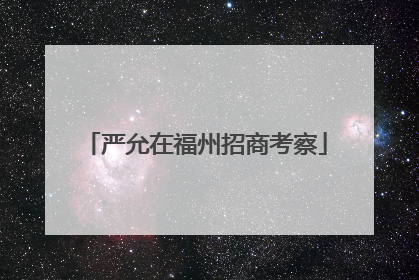 严允在福州招商考察