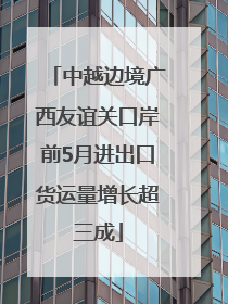 中越边境广西友谊关口岸前5月进出口货运量增长超三成