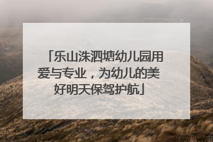 乐山洙泗塘幼儿园用爱与专业，为幼儿的美好明天保驾护航