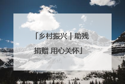 乡村振兴｜助残捐赠 用心关怀