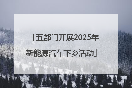 五部门开展2025年新能源汽车下乡活动
