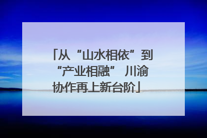 从“山水相依”到“产业相融” 川渝协作再上新台阶