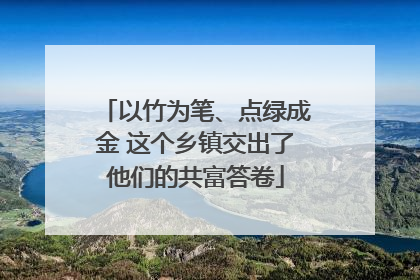 以竹为笔、点绿成金 这个乡镇交出了他们的共富答卷
