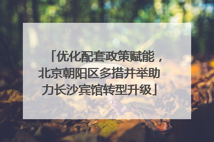 优化配套政策赋能，北京朝阳区多措并举助力长沙宾馆转型升级