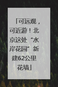 可远观，可近游！北京这处“水岸花园”新建62公里花墙