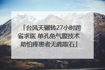 台风天辗转27小时跨省求医 单孔免气腹技术助怕疼患者无痛取石