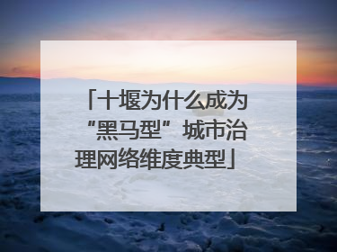 十堰为什么成为“黑马型”城市治理网络维度典型