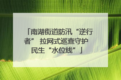 南湖街道防汛“逆行者” 拉网式巡查守护民生“水位线”
