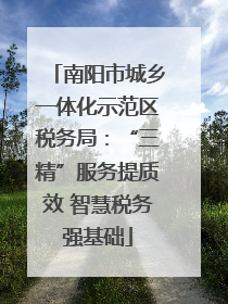 南阳市城乡一体化示范区税务局：“三精”服务提质效 智慧税务强基础