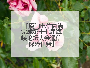 厦门电信圆满完成第十七届海峡论坛大会通信保障任务
