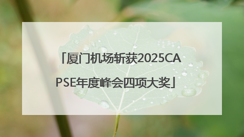 厦门机场斩获2025CAPSE年度峰会四项大奖