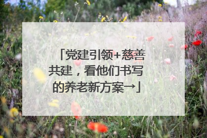 党建引领+慈善共建，看他们书写的养老新方案→