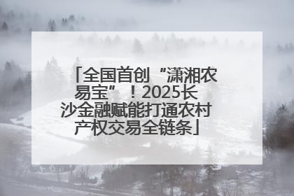 全国首创“潇湘农易宝”！2025长沙金融赋能打通农村产权交易全链条