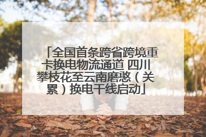 全国首条跨省跨境重卡换电物流通道 四川攀枝花至云南磨憨（关累）换电干线启动