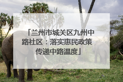 兰州市城关区九州中路社区：落实惠民政策 传递中路温度