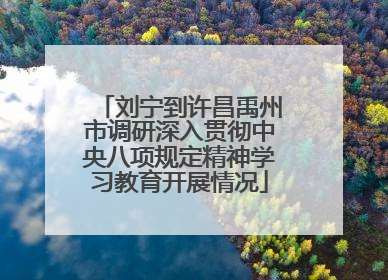 刘宁到许昌禹州市调研深入贯彻中央八项规定精神学习教育开展情况