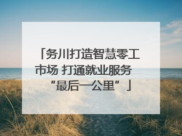 务川打造智慧零工市场 打通就业服务“最后一公里”