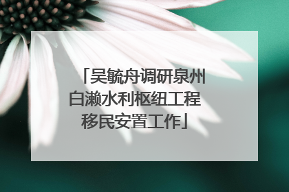 吴毓舟调研泉州白濑水利枢纽工程移民安置工作