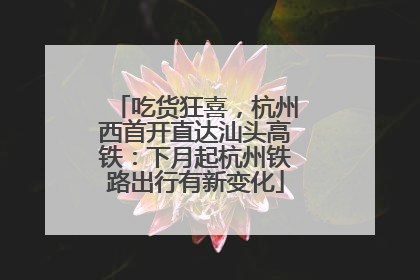 吃货狂喜，杭州西首开直达汕头高铁：下月起杭州铁路出行有新变化