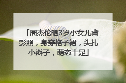 周杰伦晒3岁小女儿背影照，身穿格子裙，头扎小辫子，萌态十足