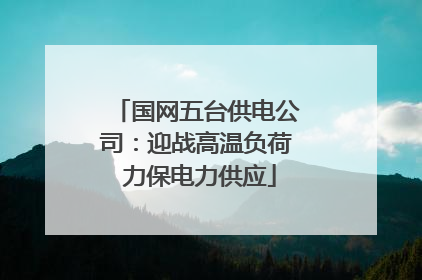 国网五台供电公司：迎战高温负荷 力保电力供应