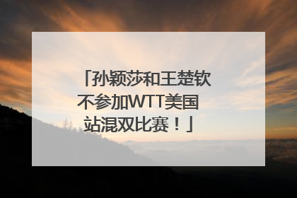 孙颖莎和王楚钦不参加WTT美国站混双比赛！