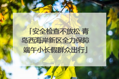 安全检查不放松 青岛西海岸新区全力保障端午小长假群众出行
