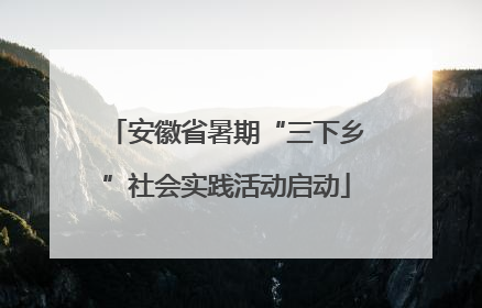 安徽省暑期“三下乡”社会实践活动启动