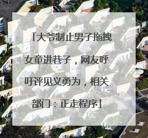 大爷制止男子拖拽女童进巷子，网友呼吁评见义勇为，相关部门：正走程序