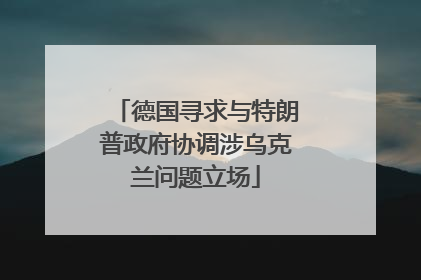 德国寻求与特朗普政府协调涉乌克兰问题立场
